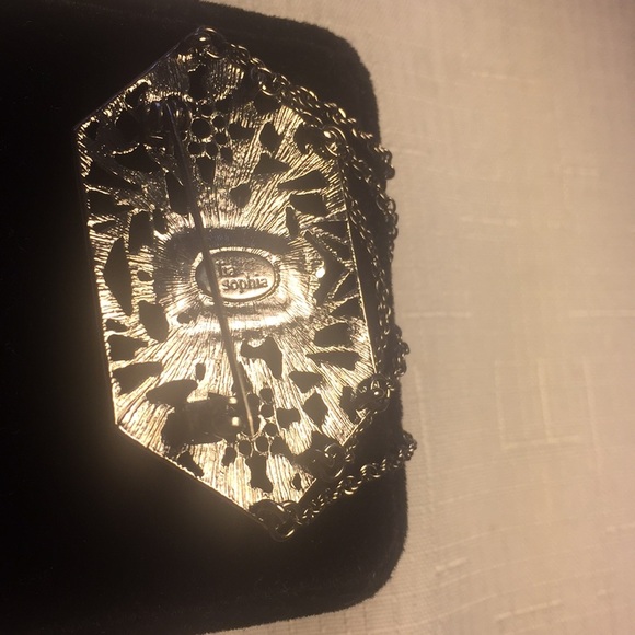 Lia Sophia Silver & Amber Crystals Brooch - Picture 5 of 8